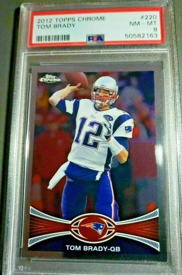  Bucs PSA 8 Tom Brady 2012 Topps Chrome #220 Patriots Foto 1 de 2