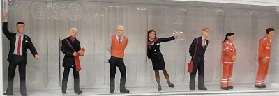 PREISER NEW 10407 HO 1/87 Scale Set of 7 Modern Swiss SBB/CFF Railway Personnel - Image 1 of 2