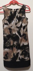 AB Studio Black/Tan/White Sleeveless Sheath Dress Size 2 - Bild 1 von 3