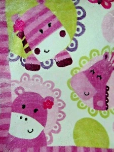 Lambs & Ivy Purple Hopscotch Jungle Circle of Friends Warm & Cozy Blanket - Picture 1 of 2