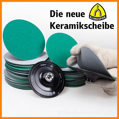 Klingspor CS920YK Keramik Schleifscheibe Klettscheibe Schleifblätter Stützteller