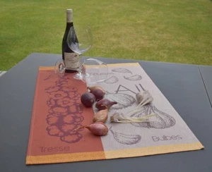 Paño De Cocina De Algodón Jacquard 50x70 Cm Terracota Con Motivos De Ajo Francia - Imagen 1 de 6