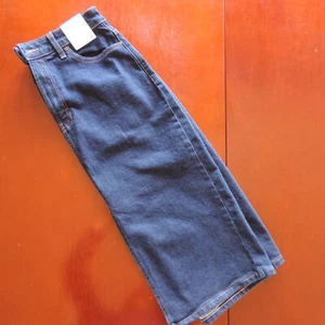 New sz 12 blue stretch denim pencil midi skirt - Picture 1 of 14