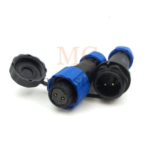 SD16 2Pin Waterproof Power Connector Plug Socket IP67,LED Light Cable Connector - Picture 1 of 8