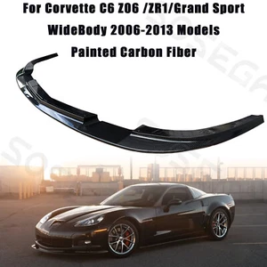 Kit de labios divisores de parachoques delanteros pintados de carbono para Corvette C6 Z06 ZR1 2005-2013 - Imagen 1 de 7
