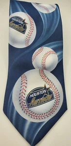 Houston Astros Tie Ralph Marlin Blue with White Baseballs 59"Length - Picture 1 of 9