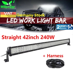 42inch 240W LED Work Light Bar Combo Spot Flood Offroad Truck Driving Lamp Cable - Imagen 1 de 9