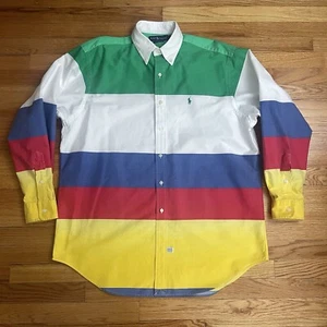 Vintage Polo Ralph Lauren Men's Colorblock Button-Down Shirt Large CP-93 Sailing - Picture 1 of 12
