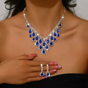 Fashion Jewelry 2 PCS Set Gift Women's Designer Noble Party Earrings Necklace - Bild 1 von 2