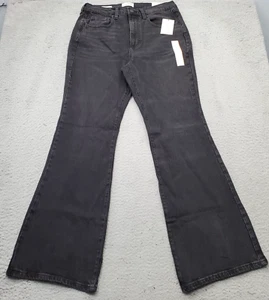 Universal Thread Goods Co. Flare Jeans Womens 10 Black High Rise Comfort Stretch - Picture 1 of 10