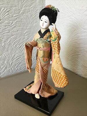 Vintage Japanese Geisha Girl In Silk Costume Figurine • 6.99£