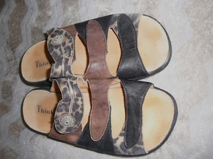 THINK! Damen Pantolette Sandale Hausschuh Gr.39 Braun/Schwarz,Top Zustand - Bild 1 von 8