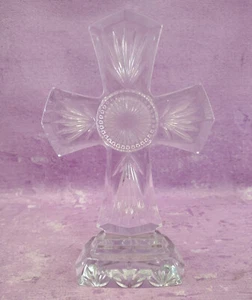 Cruz 24% Cristal Plomo Sobre Pedestal Bohemio Cristiano Hecho en República Checa 10" - Imagen 1 de 6