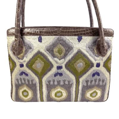 Bolso de Mano Darby Scott Blair Cocodrilo Bordado Cartera Amatista LEER Foto 1 de 4