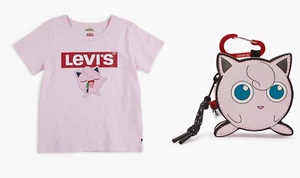Levi's x Pokemon Jiggly Puff Clip-On Mini Bag and Jiggly Puff Big Girls T-Shirt - Picture 1 of 7