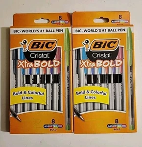 Bolígrafos Bic Cristal Xtra Bold Stick, 1,6 mm, audaces, surtidos (2 paquetes de 8) - Imagen 1 de 4
