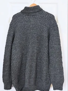 Joseph Abboud Turtleneck Sweater Mens 2X Grey Italian Yarn Classic Fit Knit - Picture 1 of 3