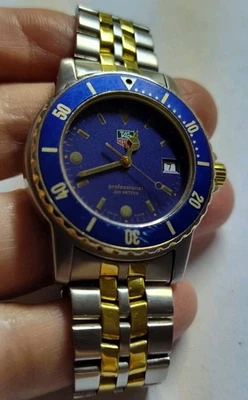 Reloj de cuarzo para hombre TAG Heuer Professional WD1223-G-20 fecha 200 m funciona para reparación Foto 1 de 4