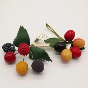 Früchte Strauss Kunstblume Sebnitz Weihnachtsschmuck Christbaumschmuck Watte - Bild 1 von 3