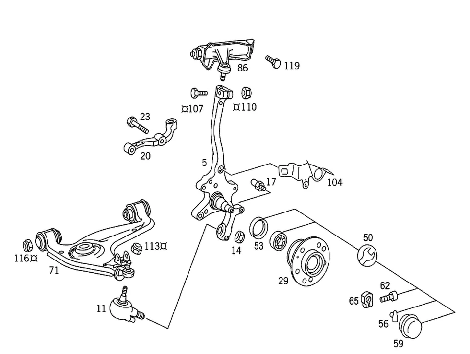 Brazo de control transversal original Mercedes-Benz 140-330-76-07 Foto 1 de 1