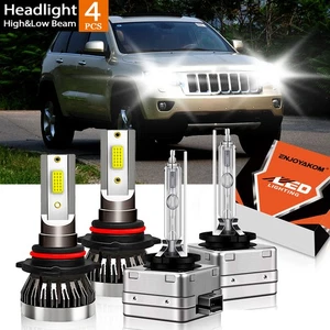 For Jeep Grand Cherokee 2009-2012 LED HID Headlight Bulbs High Low Beam Kit - Picture 1 of 11