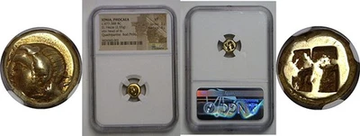 477-388 BC GREEK Ionia, Phocaea EL Hecte Gold NGC VF Head of Lo - Image 1 of 3