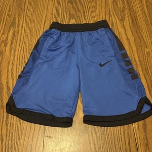 Nike Elite Dri Fit Blue Black Shorts Youth Large Basketball Training Fitness - Picture 1 of 8