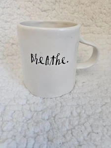 Rae Dunn Breathe Coffee Tea Mug Cup Ivory 4.5" By Magenta Artisan Collection - Picture 1 of 7