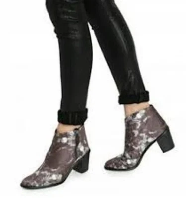 Miista Ivy 踝靴花卉尼龙面料 37,美国 7,跟,拉链,皮革 Int   — 第 1/4 张图片