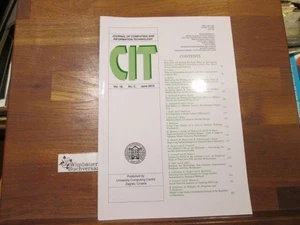 CIT journal of computing and Information technology, June 2010, Volume 18, Numbe - Picture 1 of 1