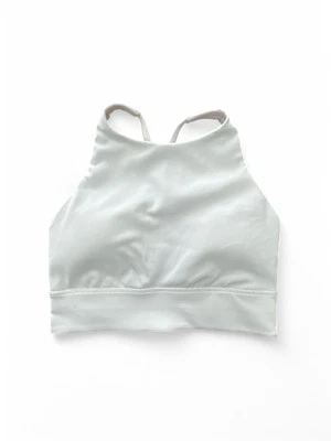 Lululemon Racerback High-Neck Longline Bra Size US 8 UK 12 in White - image 1 of 4