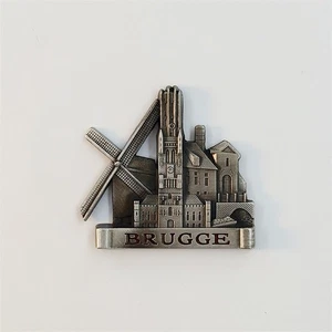 Belgien Brügge Wahrzeichen Tourist Reise Souvenir 3D Metall Kühlschrankmagnet Handwerk - Bild 1 von 5