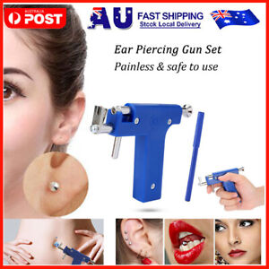 Piercing Gun Kit, Pro Steel for Ear Nose Navel Body Professional Easy to use AU 
