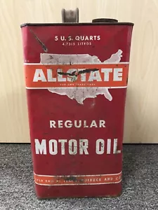 Vintage Allstate SAE 30 Motor Oil Can Sears Roebuck - Picture 1 of 6