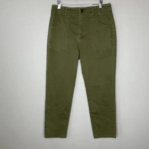 Veronica Beard Arya Straight Leg Crop Pant Women Size 29 High Rise Army Green - Picture 1 of 9
