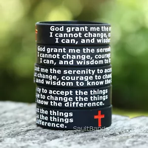 Braccialetti Serenity Prayer - Fasce in silicone all'ingrosso motivazione e ispirazione - Foto 1 di 11