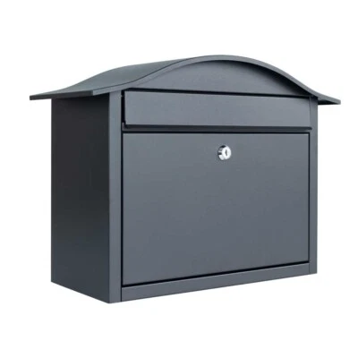 Wall Mounted Post Box Outdoor Lockable Black or Anthracite Grey Partridge - Image 1 of 4