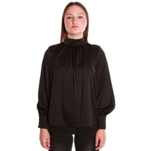 QUEGUAPA Shirt Blouse Jersey Jacket Woman Satin Girl Fashion Black Sexy 7459 - Picture 1 of 6