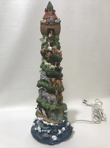 15" Noah's Ark Tower Lights Up Missing Music Box Resin - Picture 1 of 10