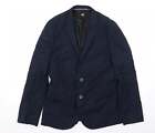 H&M Mens Blue Polyester Jacket Blazer Size 36
