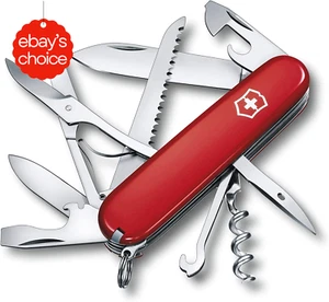 Swiss Army Huntsman Pocket Knife 15 Functions Red Multi-Tool Camping Utility - Picture 1 of 12