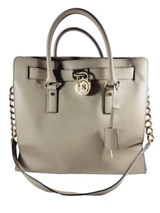 Michael Kors 360DD2ZN05589 Leather Large Beige Satchel / Shoulder Bag - Picture 1 of 18