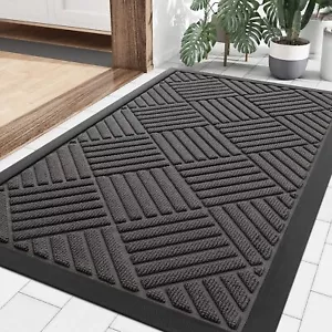 Smiry Front Door Mat Outside Entrance, Heavy Duty Outdoor Indoor Natural Rubber - Picture 1 of 7
