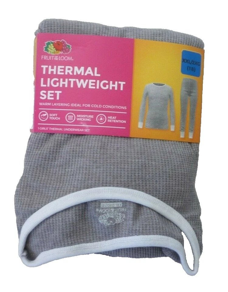 Conjunto de ropa interior térmica ligera gris XXL para niñas (18) camisa pantalones Foto 1 de 1