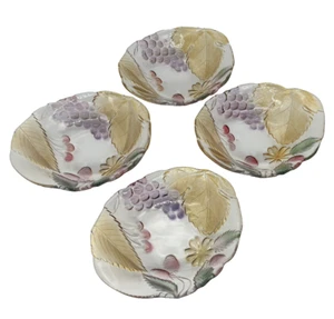 SAVOIR VIVRE Crystal Bowls Wild Orchard Cherry Grape Strawberry Flower Set~4 VTG - Picture 1 of 6