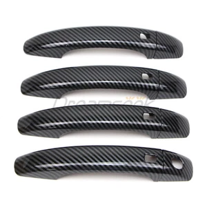 Carbon Fiber Style Door Handle Cover For Audi A4 Q5 Q3 2012-18 W/ Smart Key 4Pcs - Picture 1 of 10