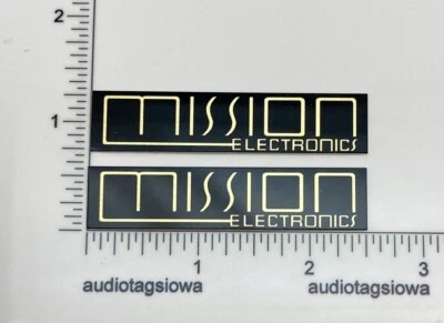 Mission Electronics Speaker Badge PAIR Custom Made Black and Gold Aluminum - Изображение 1 из 4