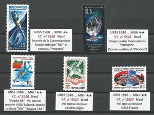 URSS 1988 - ESPACIO/ESPACIO/КОСМОС/ESPACIO - Lote de estampillas montadas sin montar o nunca montadas ** - Imagen 1 de 1