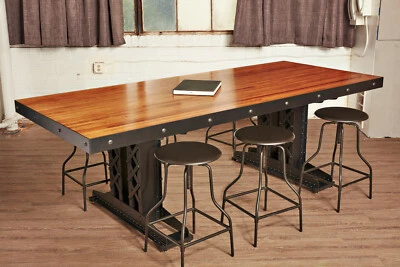Large Industrial Hot Riveted Railroad Trestle Conference Table - Image 1 of 4