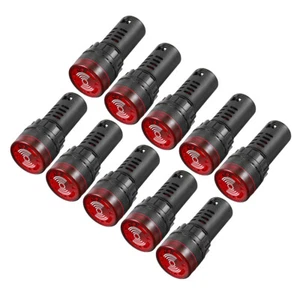 10pcs Red Indicator Light with Buzzer AC/DC 24V 22mm Panel Mount Flashing Alarm - Picture 1 of 8